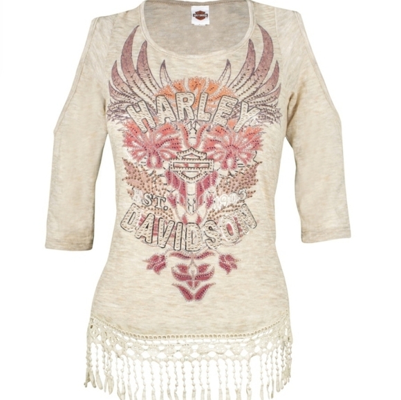 Harley Davidson Floral Americana Embellished top - Picture 1 of 9